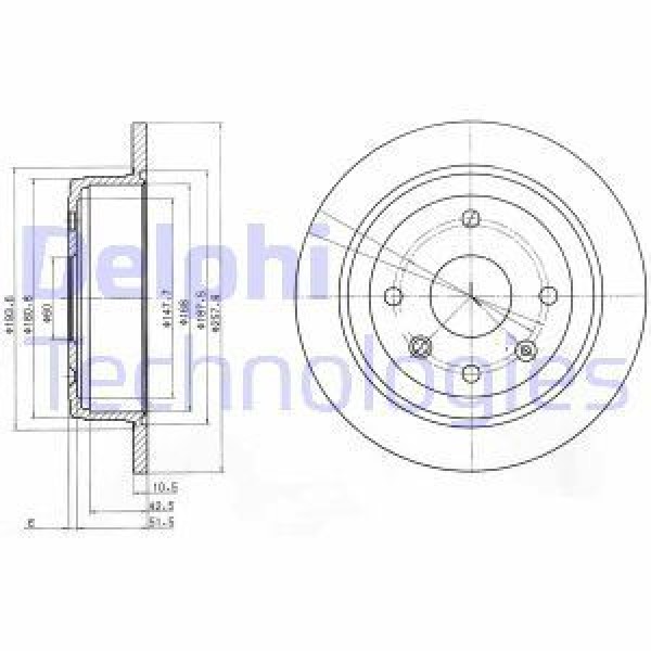 DELPHI BG4091 Fren Diski Arka Nubira 03- Lacetti 04-