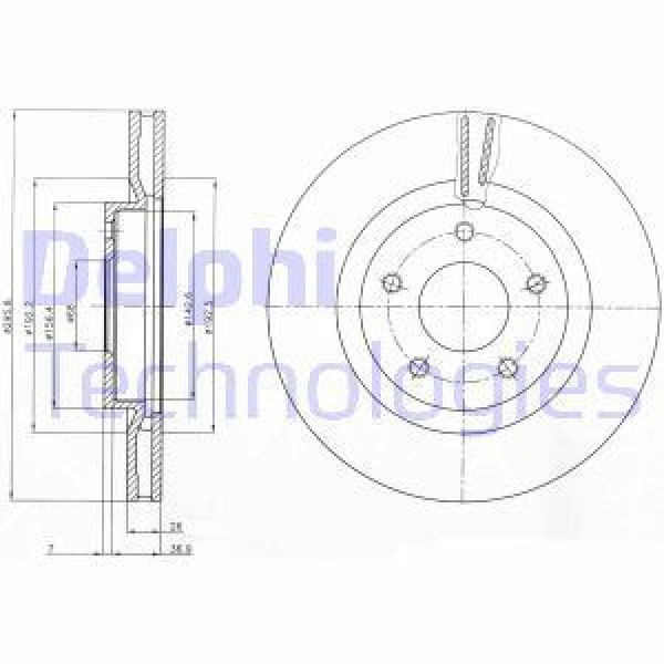 DELPHI BG4109C Fren Diski Ön (5D 296Mm) Qashqai 07-X-Traıl 07- 