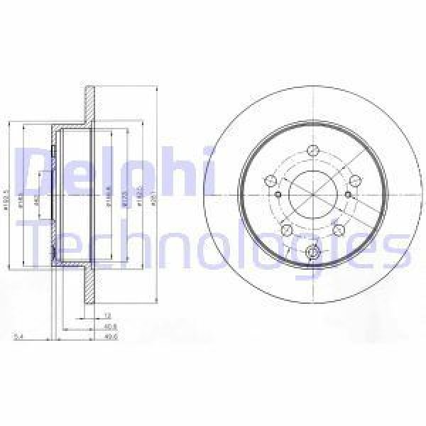 DELPHI BG4115 Fren Diski Arka Rav4 06-15 Düz 281Mm