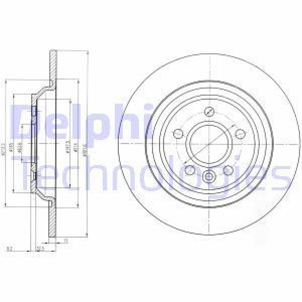 DELPHI BG4239C Fren Diski Takım Boyalı Volvo S80 V70 Xc70 03/06- Arka 