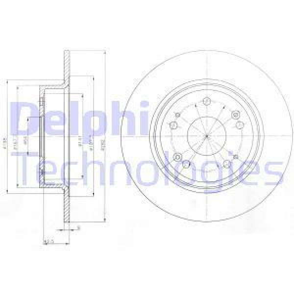 DELPHI BG4249 Fren Diski Arka Accord VIII 08- Düz 282Mm