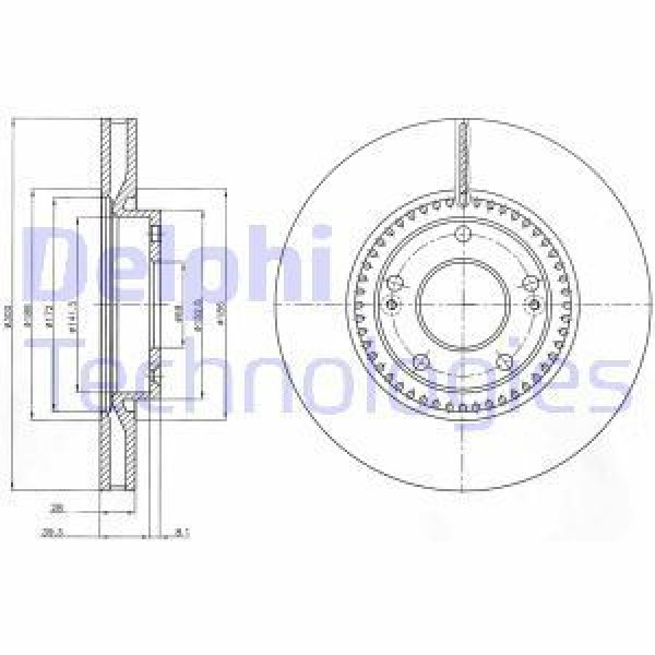 DELPHI BG4251C Fren Diski Ön I30 1.4 /1.6 / 2.0 / 1.6CRDI / 2.0CRDI 07- -