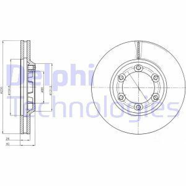 DELPHI BG4252 Fren Diski Ön D-Max 2,5 2002-2012