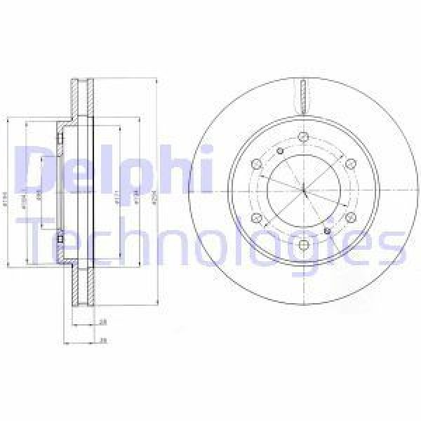 DELPHI BG4257 Fren Diski Ön L200 05-12 Pajero Sport 98- Havalı 294Mm
