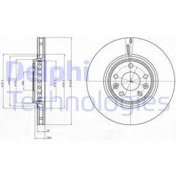DELPHI BG4266 Fren Diski Ön Laguna III 07- Takım 