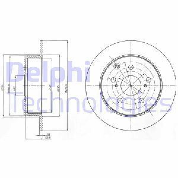 DELPHI BG4303 Fren Diski Arka Avensis 05-08 Düz 280Mm 
