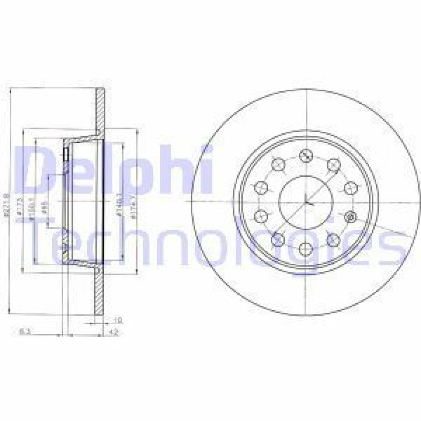 DELPHI BG4324C Fren Diski Çiftli Paket Boyalı Arka Audi A3/ Seat Leon/ Skoda Octavia.Suberb.Yeti/ VW 