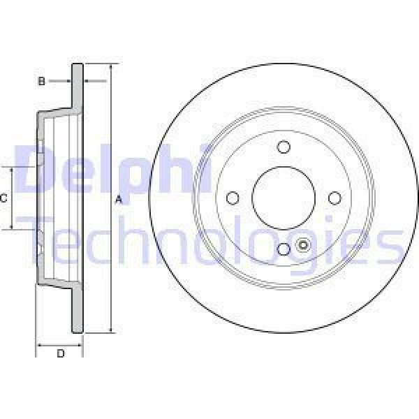 DELPHI BG4564 Fren Diski Takım Kia Rio 11- Arka 