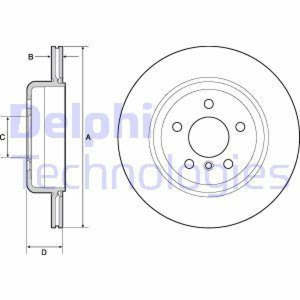 DELPHI BG4664C Fren Diski Arka Bmw 5 F10 F11 10- 