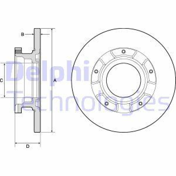 DELPHI BG4673 Fren Diski Arka Tourneo Custom 12- Transit 13- Düz 288Mm 