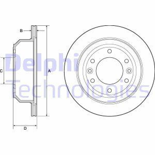 DELPHI BG4692C Fren Diski Arka Starex H1 08-13 Havalı 324Mm