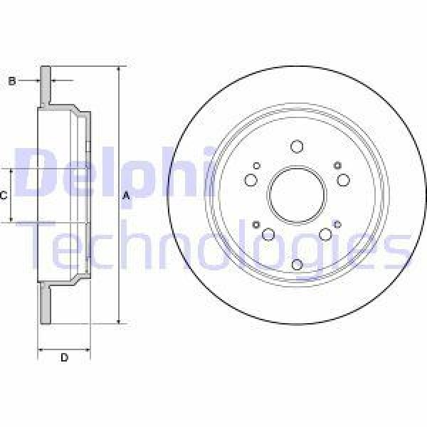 DELPHI BG4694C Fren Diski Arka Crv 01- Düz 305Mm