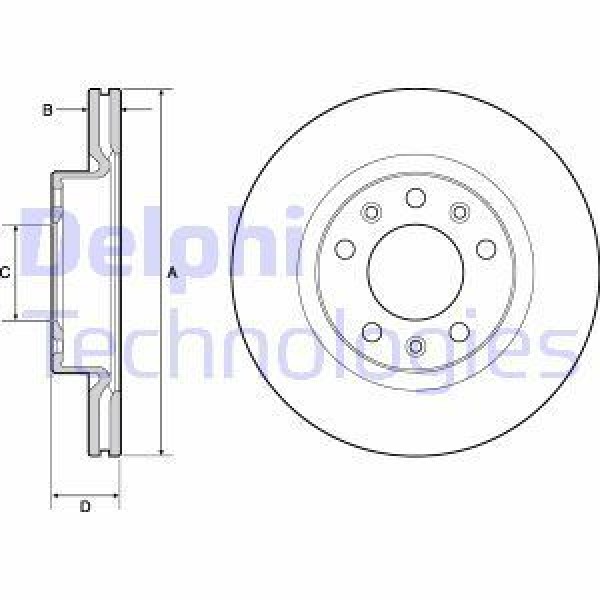 DELPHI BG4700C Fren Diski Takım Ön Boyalı Peugeot 308 II 07/13- 266Mm 22 Thıckness 