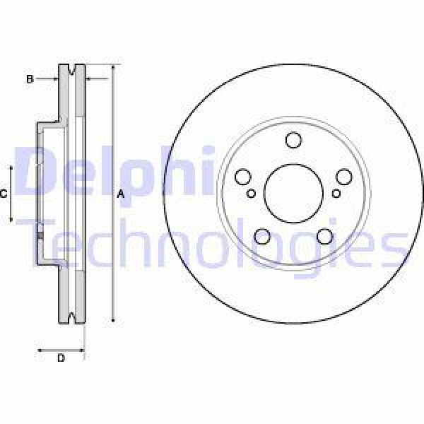DELPHI BG4711C Fren Diski Ön Corolla 13- Auris 12- Havalı 277Mm