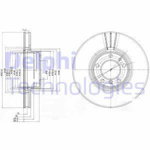 DELPHI BG9005 Fren Diski Tekli Paket Bmw 530 535 540 11/99- Ön 