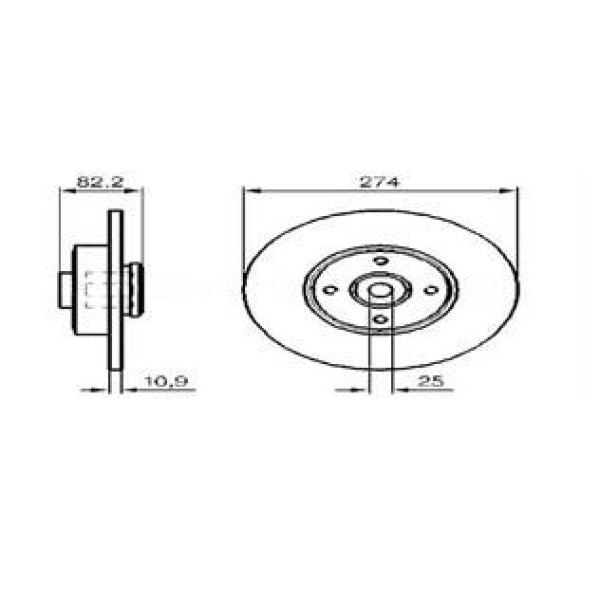DELPHI BG9029RS Fren Diski Arka Megane I Sw 97- Scenic I 99- Rulmanlı Düz 274Mm 