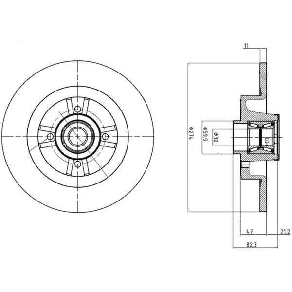 DELPHI BG9030RS Fren Diski Arka Megane I Sw 97- Scenic I 99- Rulmanlı Düz 274Mm
