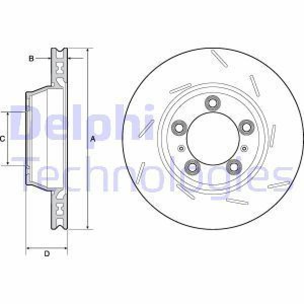 DELPHI BG9165C Fren Diski Arka Sağ Panamera 09-17 