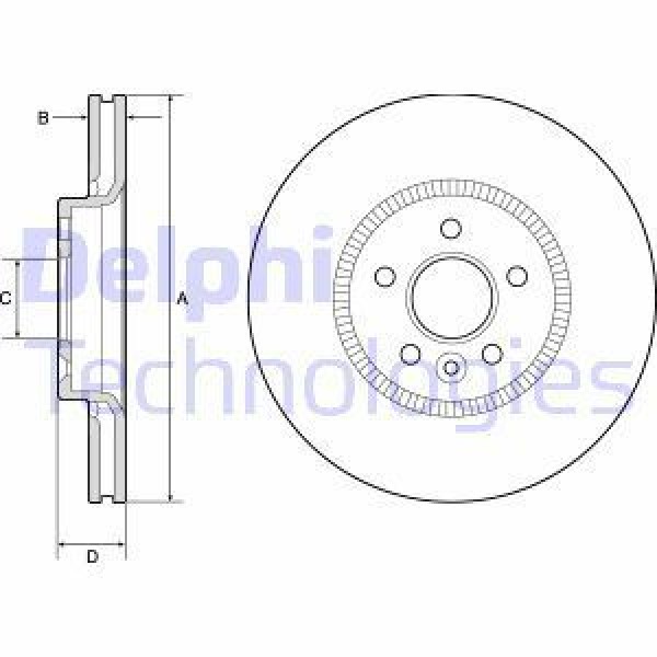DELPHI BG9184C Fren Aynası Ön Tekli Paket Mondeo V Turnıer 1.0/1.5/1.6/2.0 14- 