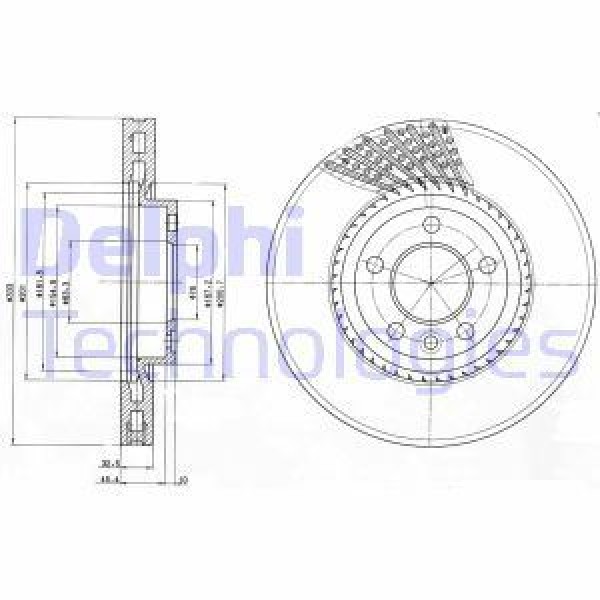 DELPHI BG9892 Fren Diski Ön Transporter T5 03- Adet 