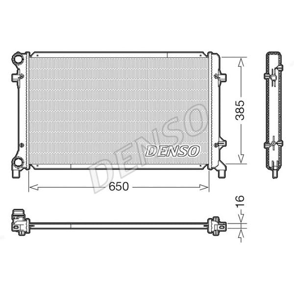 DENSO DRM02014 Radyatör Golf V-Caddy III-Jetta III-Passat-Touran-A3-Leon-Octavia Ac Klimasız Mek Oto 