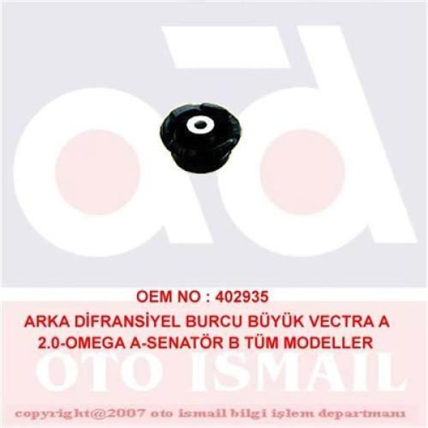 DOĞRU KAUÇUK 652 Diferansiyel Burcu Arka Vectra A 88-95 Omega A 86-94 Senator Büyük 
