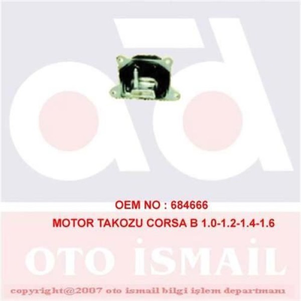 DOĞRU KAUÇUK 702 Motor Takozu Ön Sağ Corsa B Combo Tigra 