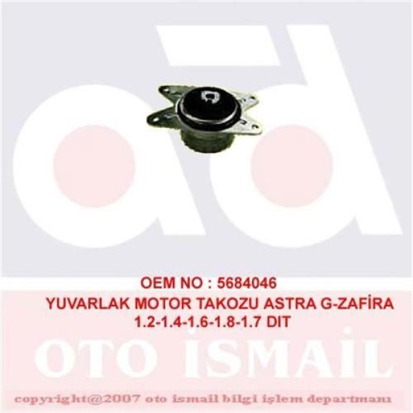 DOĞRU KAUÇUK 738 Motor Takozu Sol Astra G Zafira 1.2 1.4 1.6 1.8 1.7 Dıt Yuvarlak