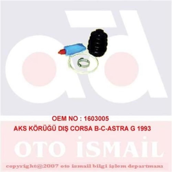 DOĞRU KAUÇUK 844 Aks Körüğü Dıs Astra G Corsa B C 1.2 16V 1.0İ
