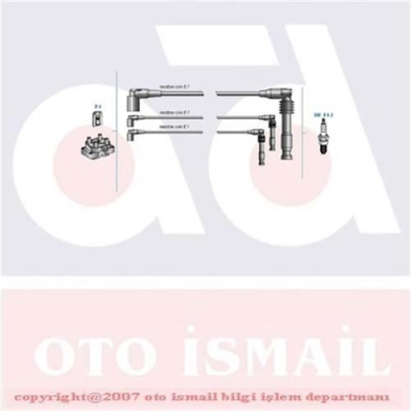 DODUCO 7813B Buji Kablosu Omega B 94-01 2.5İ V6 Set 2-4-6 Silindir