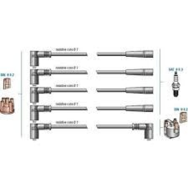 DODUCO 7845 Buji Kablosu Renault 9 Broadway 85-01 R19 CLIO Express Megane 1.4 8V E7J 1.2