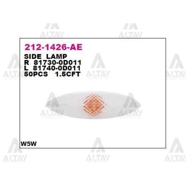 DEPO 212-1426L-AE Çamurluk Sinyali Sol- Toyota Yaris 99-04 