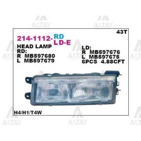 DEPO 214-1112R-LD-E Far Ön Sağ Komple Lancer 88-92 