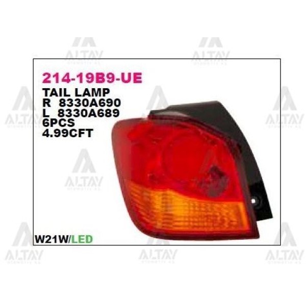 DEPO 214-19B9L-UE Stop Lambası Sol- Ledli - Mitsubishi Asx 10-