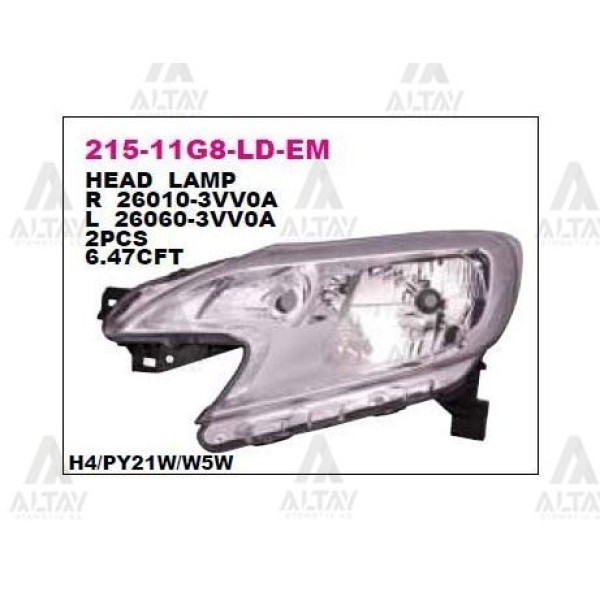 DEPO 21511G8LLDEM Ön Far Sol Nissan Note 13-