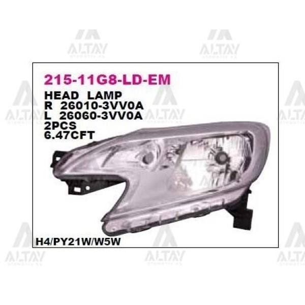 DEPO 21511G8RLDEM Ön Far Sağ Nissan Note 13-