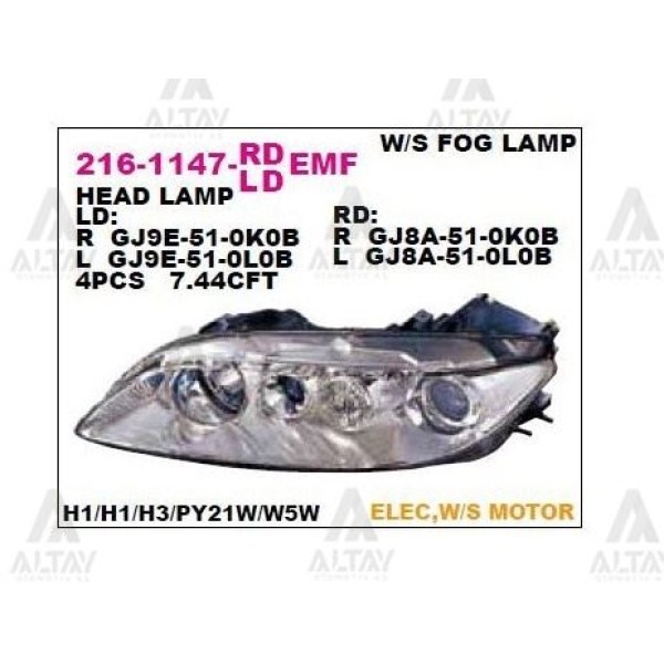DEPO 216-1147L-LDEMF Far Ön Sol Komple Mazda 626 02- 
