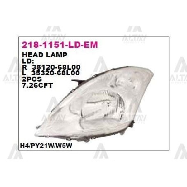 DEPO 218-1151L-LD-EM Ön Far Sol Suzuki Swift 11-