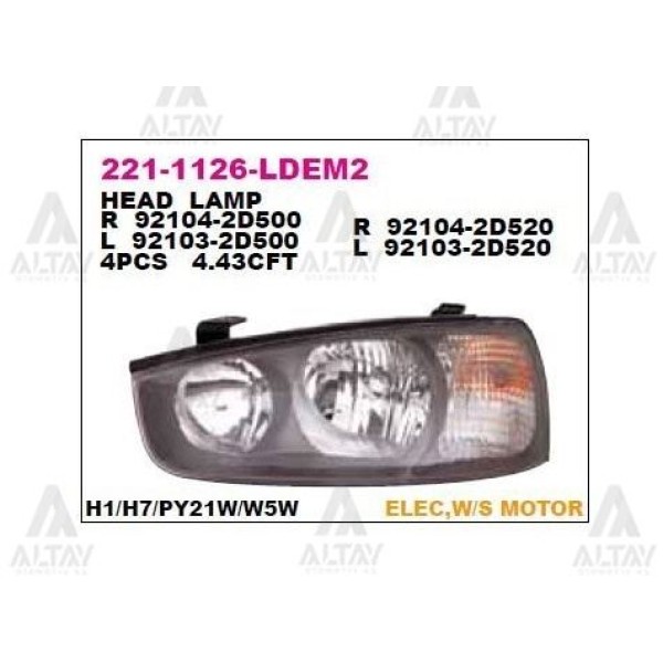 DEPO 221-1121L-LD-E Far Ön Sol Komple Sonata 99-02 