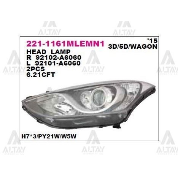 DEPO 2211161LMLEMN1 Ön Far Sol Hyundai I-30 15-