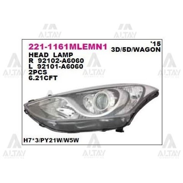 DEPO 2211161RMLEMN1 Ön Far Sağ Hyundai I-30 15-