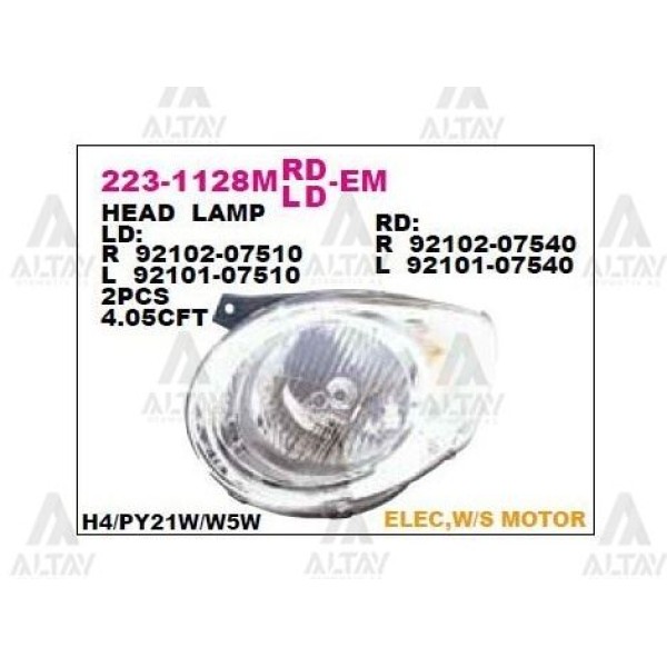 DEPO 2231128RMLDEM Ön Far Sağ Kia Picanto 08-10 