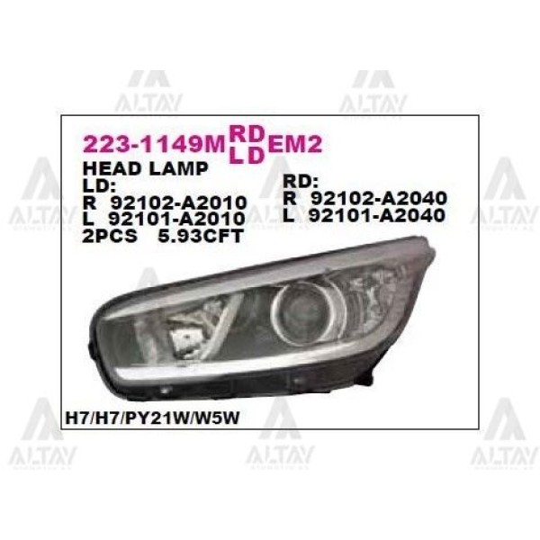 DEPO 2231149LMLEMN2 Ön Far Sol Kia Ceed - Proceed 12-