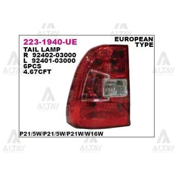 DEPO 2231940LUE Stop Lambası Sol Kia Sportage 09-