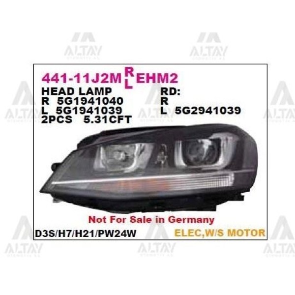 DEPO 44111H1RMLDEM2 Far Sağ Tiguan 11- Komple