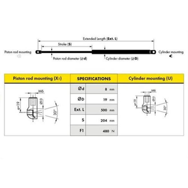 DESPA D00031.3 Motor Kaput Amortisörü Toledo 98- D0092-1