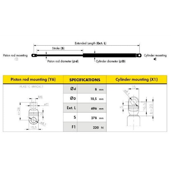 DESPA D00031.4 Bagaj Amortisörü Seat Ibiza I 84-93 220N D0093