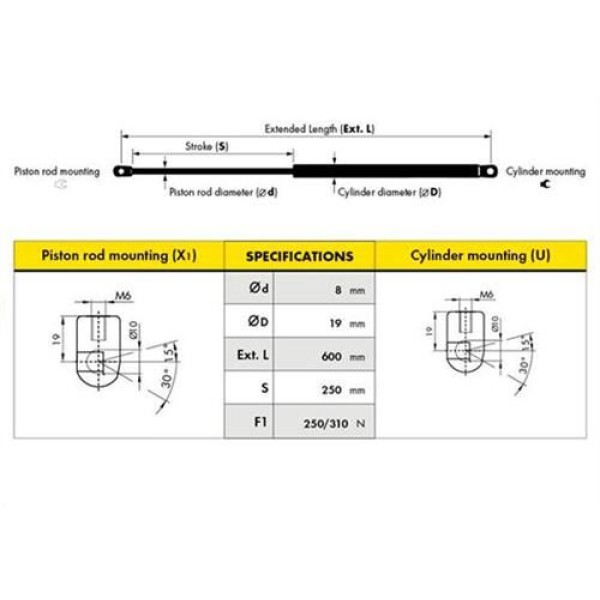 DESPA D00036 Bagaj Amortisörü 106 205 96- D0070