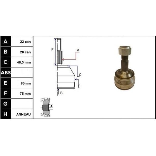 ECOFIX KRL1013ECF Aks Kafası Tpsx 92-99 1,4-1,6 Dıs (22×46×20)