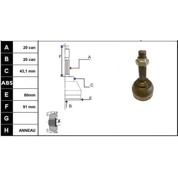 ECOFIX KRL1019ECF Aks Kafası Uno 70 
